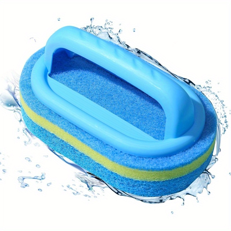 E-shop Handgehaltene Pool-Schrubber - Wiederverwendbarer Kunststoffschwamm mit ergonomischem Griff für Fliesen, Inground-Pool-Wände, Badezimmer- &