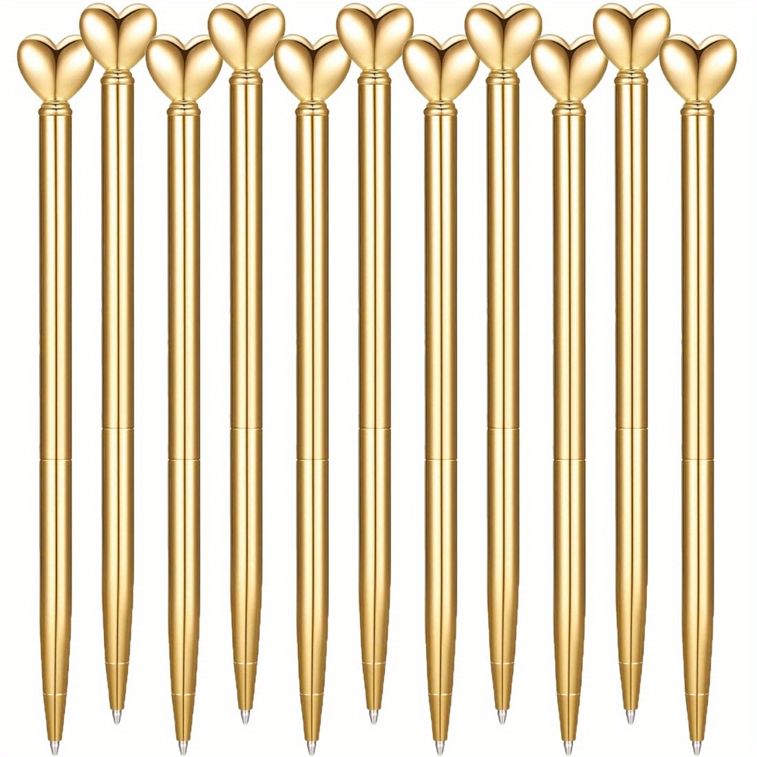 Image of 11 -shaped Retractable Ballpoint Pens, Elegant Metal Gift Pens With Black Ink, Suitable For Weddings, Bridal Showers, Valentine's Day, Exquisite Writing Instruments