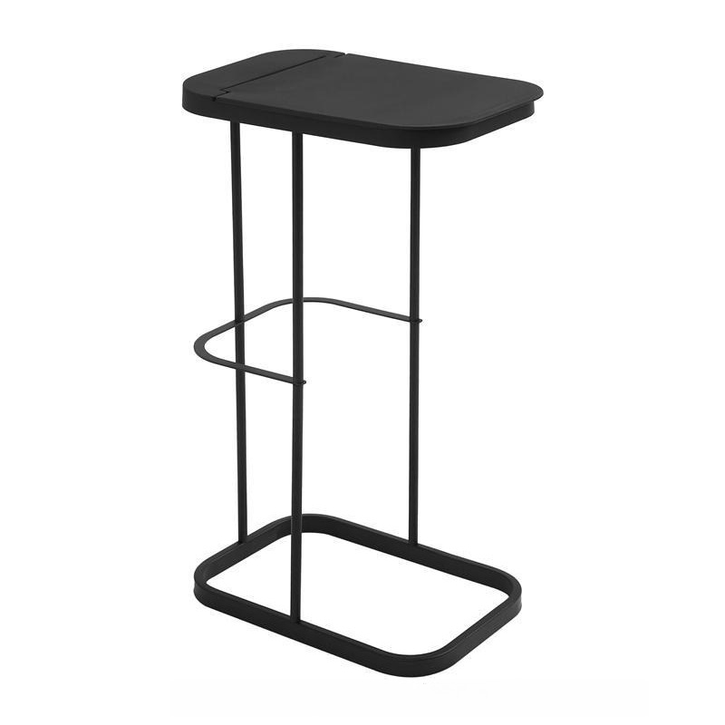 Image of 33*22*56cm Transparent Flip Cover Household Garbage Bin | Large Capacity, Space Saving, Metal Garbage Storage Rack Suitable For Kitchen, Living Room, Dining Room