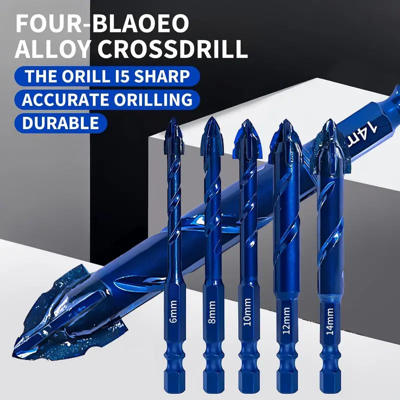 8pcs serrated masonry drill bit set of 8 concrete drill bits for tile glass ceramic details 1