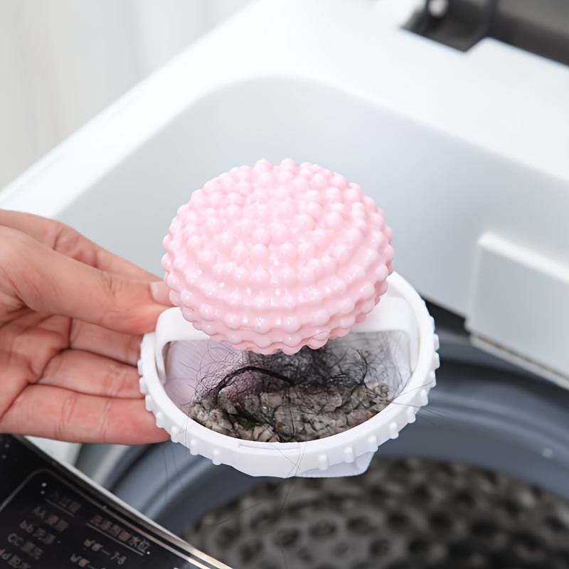 5pcs laundry hair remover 2 in 1 washing machine filter with floating mesh bag no power needed white   for   lint removal laundry room accessories durable mesh construction Product details 0