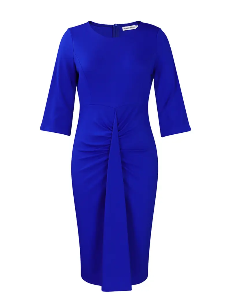 women' church dress 3/4 sleeve bodycon ruffle vintage midi pencil dress - solid color round neck wedding guest nun to church attire, spring/summer elegant wear (hand wash/dry) - women's clothing - Temu women' church dress 3/4 sleeve bodycon ruffle vintage midi pencil dress - solid color round neck wedding guest nun to church attire, spring/summer elegant wear (hand wash/dry) - women's clothing - Temu