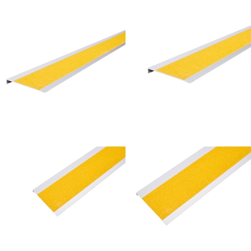   aluminum stair tread nosing yellow insert 75mm x 10mm x 1 2m 50mm   non slip insert p5 slip   as nzs 4586 2013 heavy duty   indoor and outdoor safety