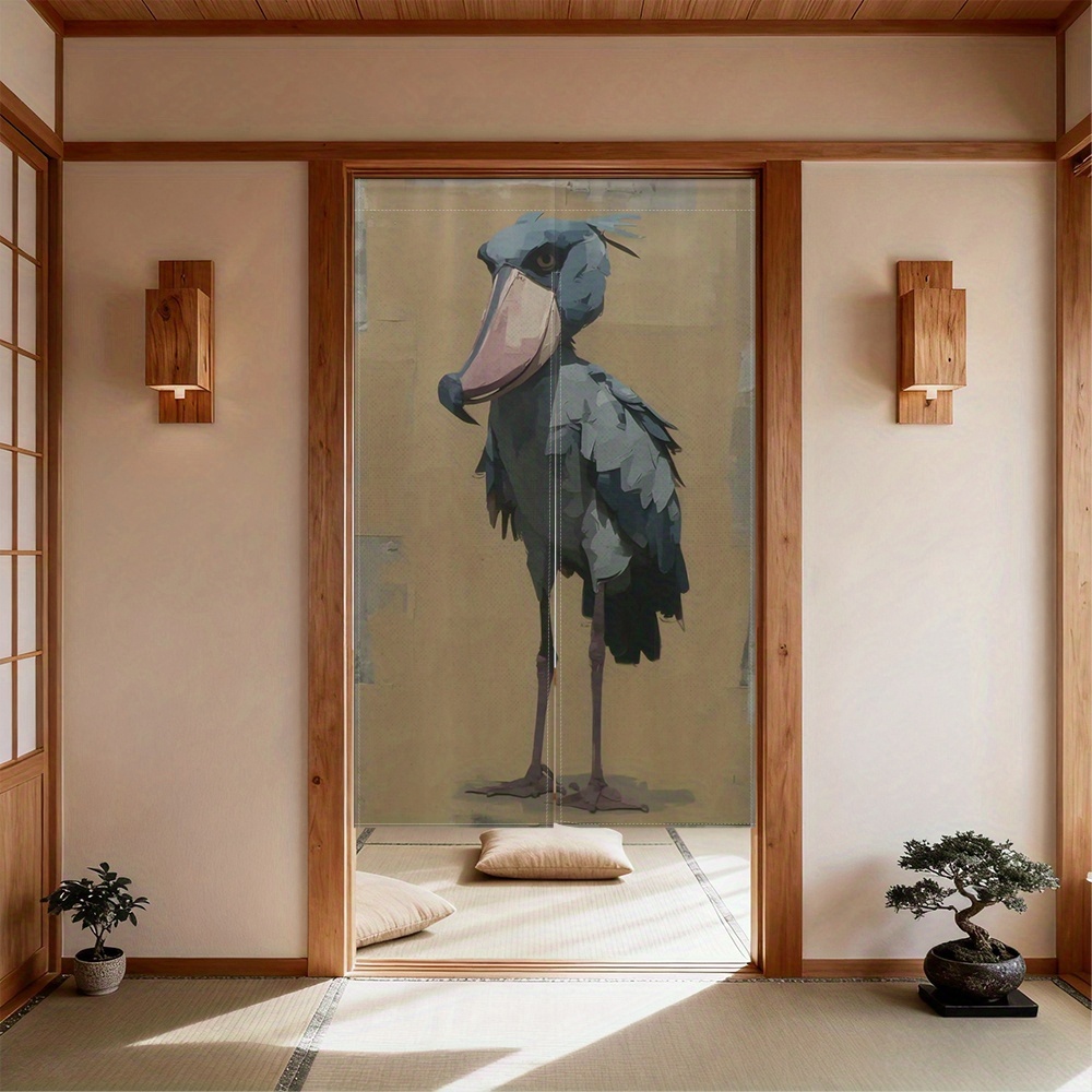 TEMU 2D ドアカーテン ラルベージュ シュービル絵画付き 能入れカーテン - ＆スタイル 間仕切り 寝室＆茶室用