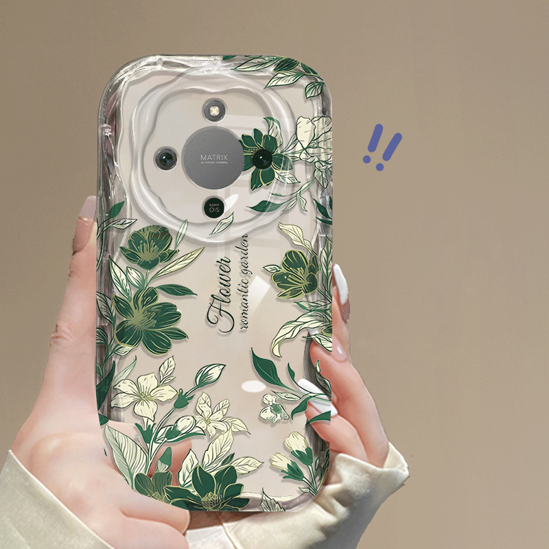 TEMU Phone Case: Suitable Magic8 Lite X9d 5g Case Flexible Tpu Transparent Shockproof Flowers Pattern Painted Back Cover