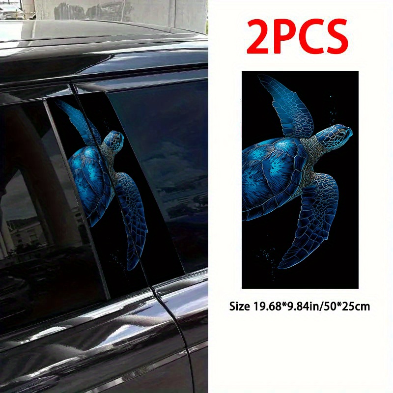Set Of Stickers Featuring Cartoon Sea Turtles Designed For Deep Diving, Made From Pvc. Self-adhesive Decals Are Waterproof And Scratch-resistant, Suitable For Application On Glass, Metal, Plastic
