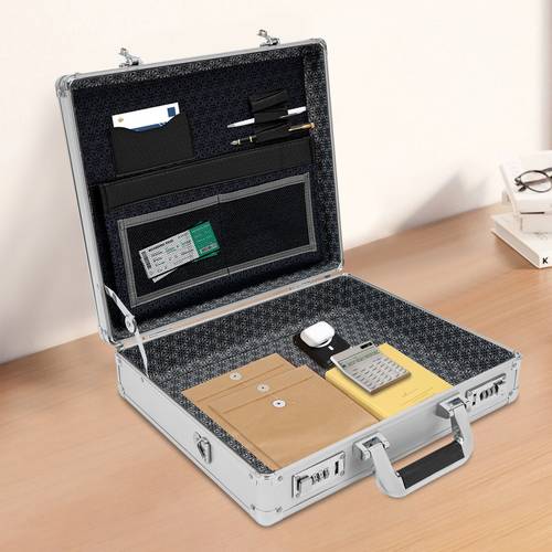locking briefcase hard security briefcase with dual combination locks briefcases for bussiness men and women