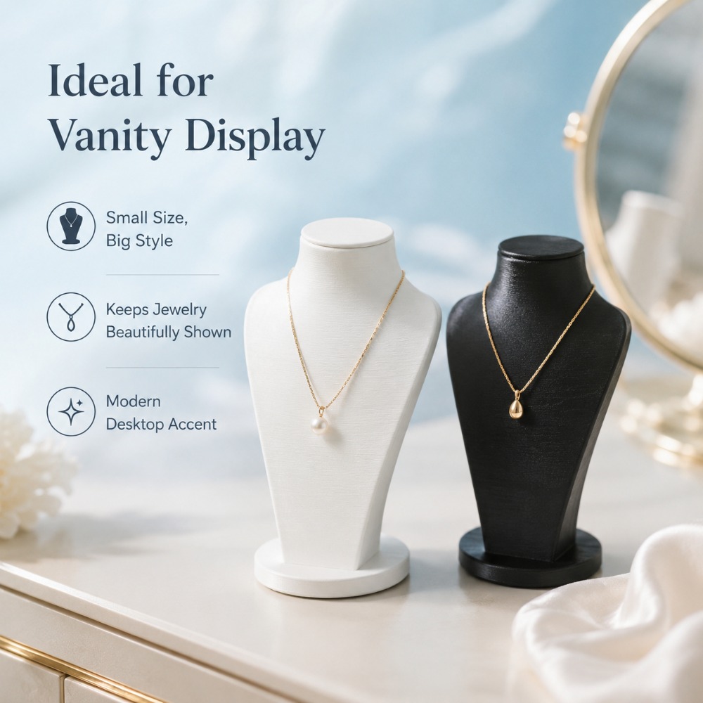 Minimalist Black and White Jewelry Bust Display Stand