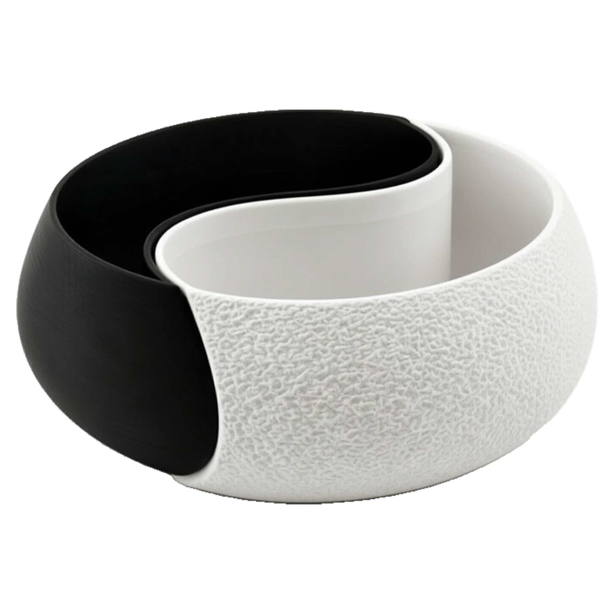 TEMU 1pc 3d Printed Black White Yin Yang Storage Bowl, Dual Compartment Trinket And Key Storage Dish. This Modern Zen Jewelry Tray Fits Desks,
