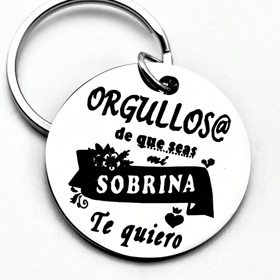 TEMU 1 llavero de acero inoxidable " " con mensaje de amor, estilo español, regalo