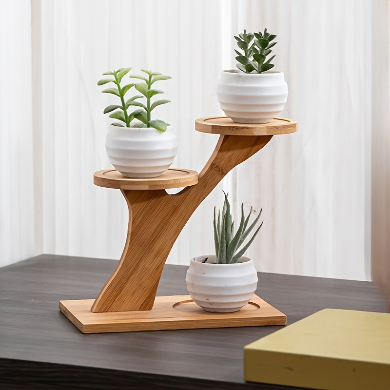 2 tier plant stand indoor outdoor wooden shelf small potted - Temu Mauritius