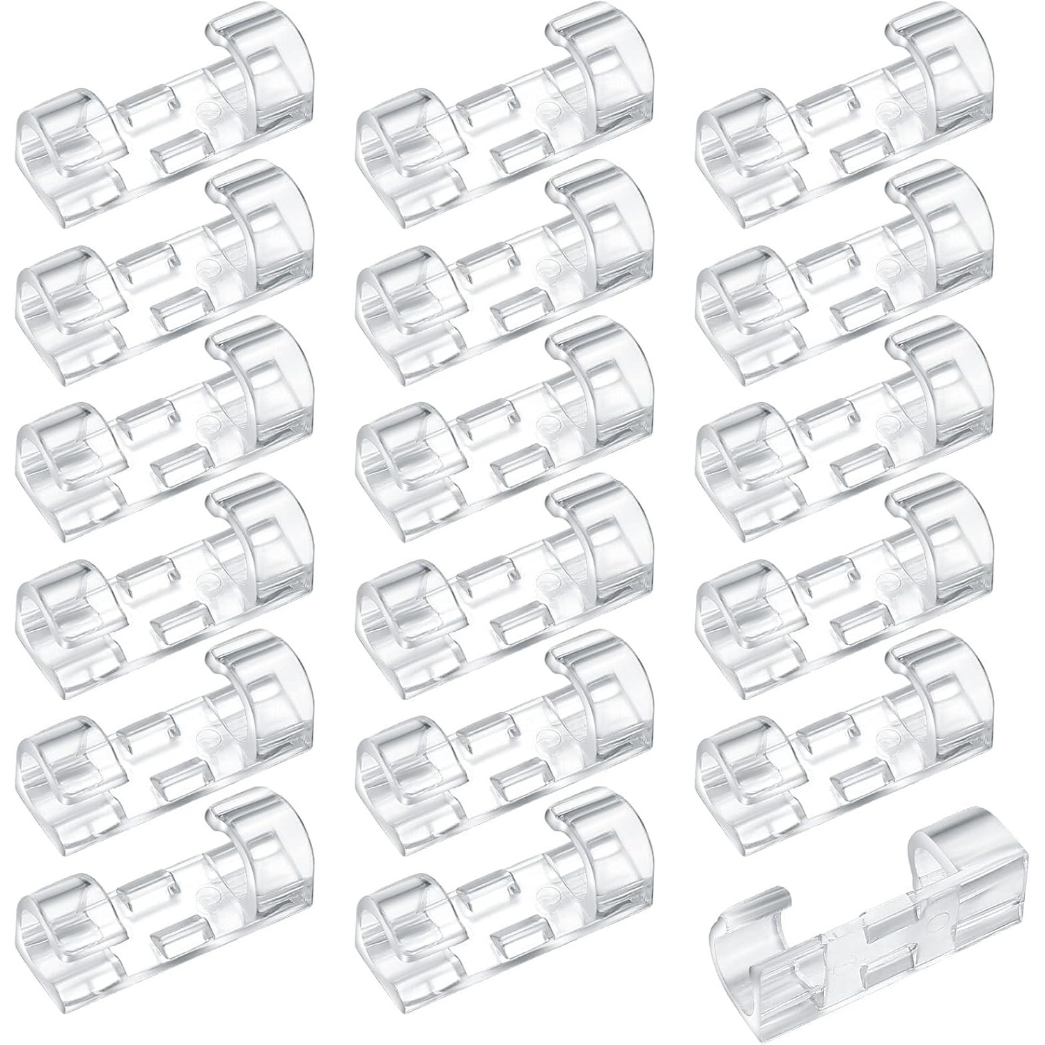 

120-pack Clear Adhesive Cable Clips, Pc Material, Holders, Wire Management For Car, Office, Home, Desktop, Pc, Tv, Laptop, Ethernet Cables - No Battery Required