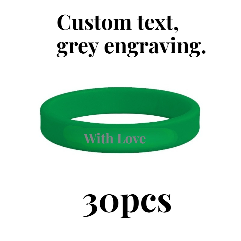 30pcs Custom Silicone Wristbands, Personalised Gift