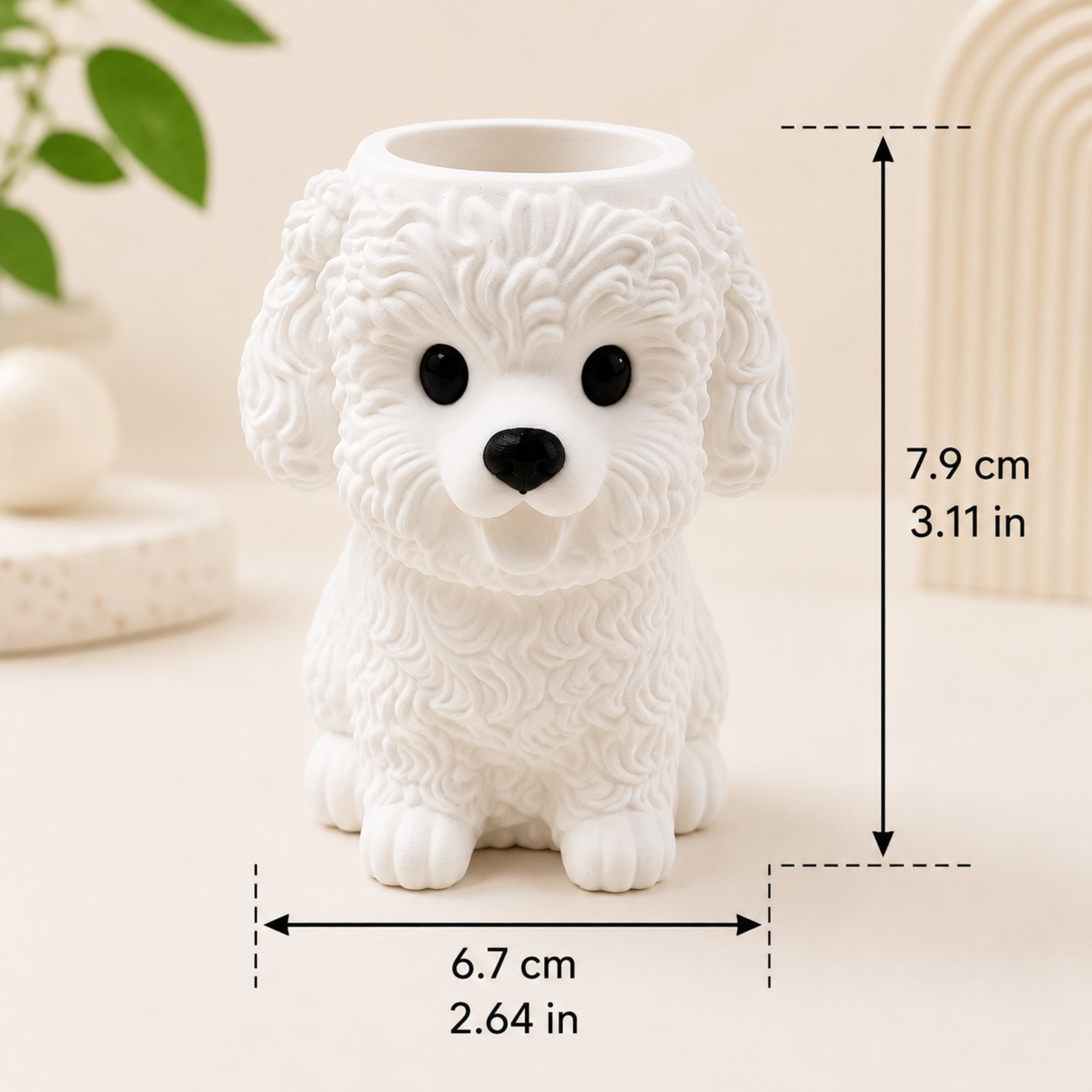 TEMU 【商品名】可愛い犬子植物ーポット 子犬型 花鉢 レジン製 動物の頭 植物ホルダー 3Dプリント デスク装飾 ホーム 花鉢 オフィス 本棚 収納 おしゃれ ーラバー ペット装飾 ガーデニング ギフト レーション