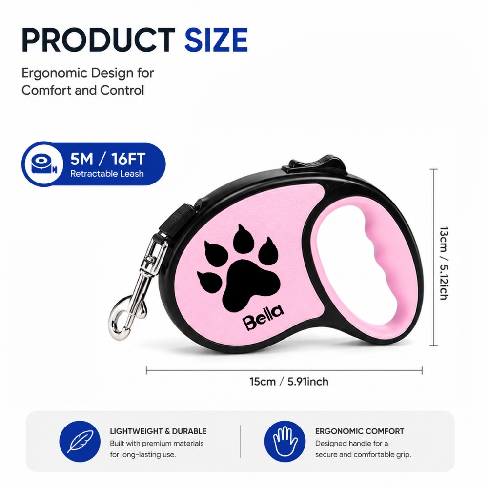 Customizable Extendable Dog Leash with Anti-Tangling Design