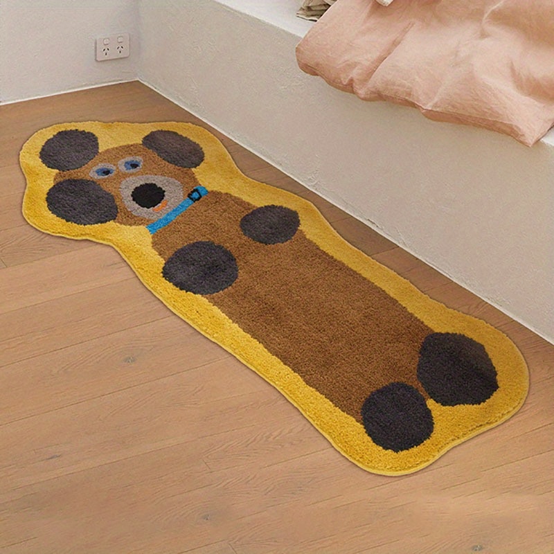 1pc carpet rug suitable for bedside soft fluffy non slip floor mat with dachshund   pattern thick warm irregular shape couch bed rug for living room room small spaces cozy dachshund decorative rug Product details 0