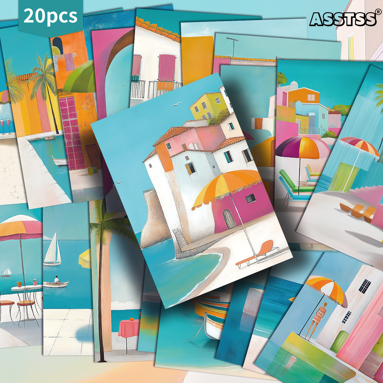 TEMU Set di 20 biglietti da assortiti vintage da 4X6 pollici, con illustrazioni retr簷 . Ideali per scrapbooking e artigianato come biglietti da
