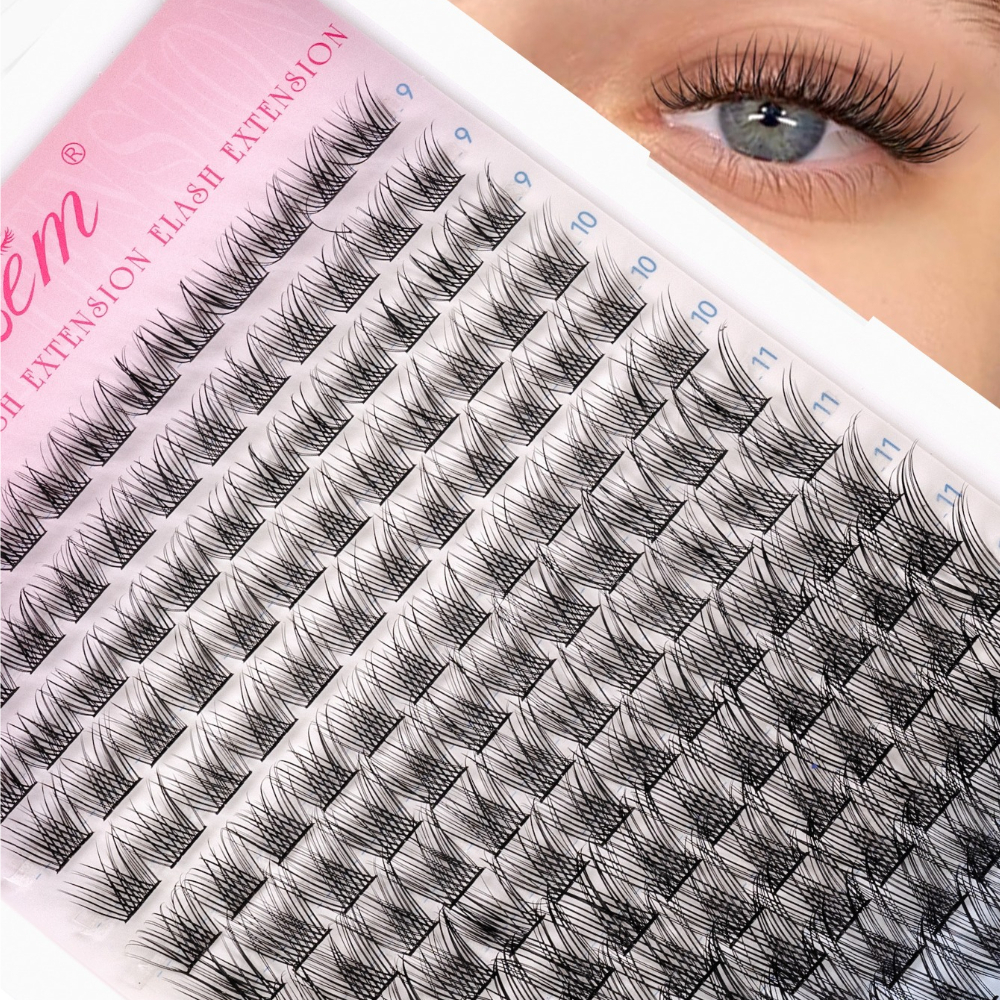 168pcs D Natural Eyelash Extension Set, Soft And Fine Individual Lashes, 9-12mm Single Lashes, 168pcs Lash Cluster Set