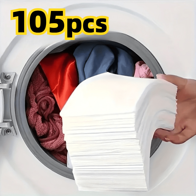 TEMU 105pcs Sheets For Laundry & Dirt Absorbing Cloths, Anti-dye Transfer For Washing Machine, Prevents Color Runs, Enhances Clothing Protection