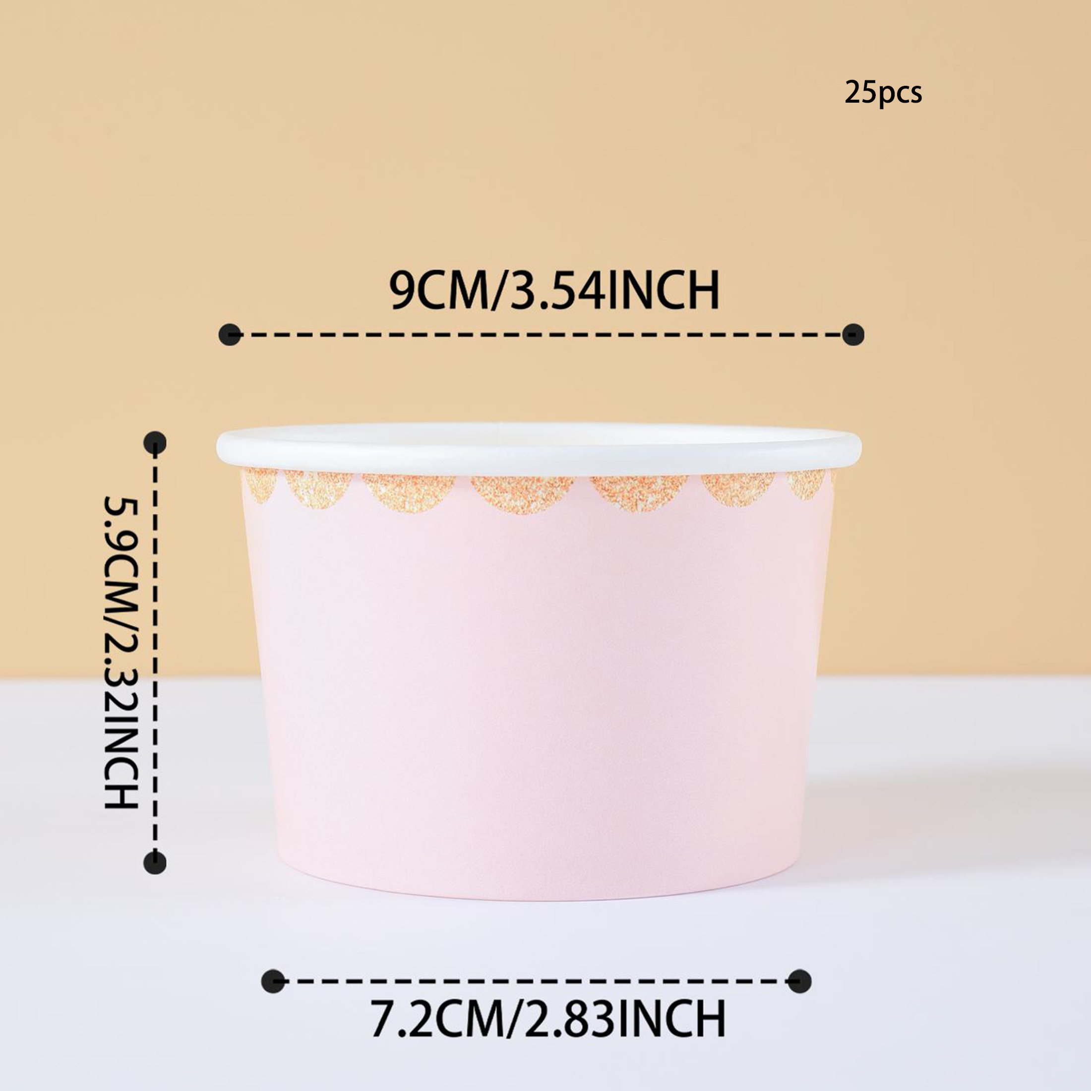 Image of 10pcs/25pcs Paper Bowls, Pink With Trim Party Paper Bowls, Party Decorations, Party Bowls For Birthday Parties, Gatherings, Receptions, Parties, And Celebration Decorations And Gifts