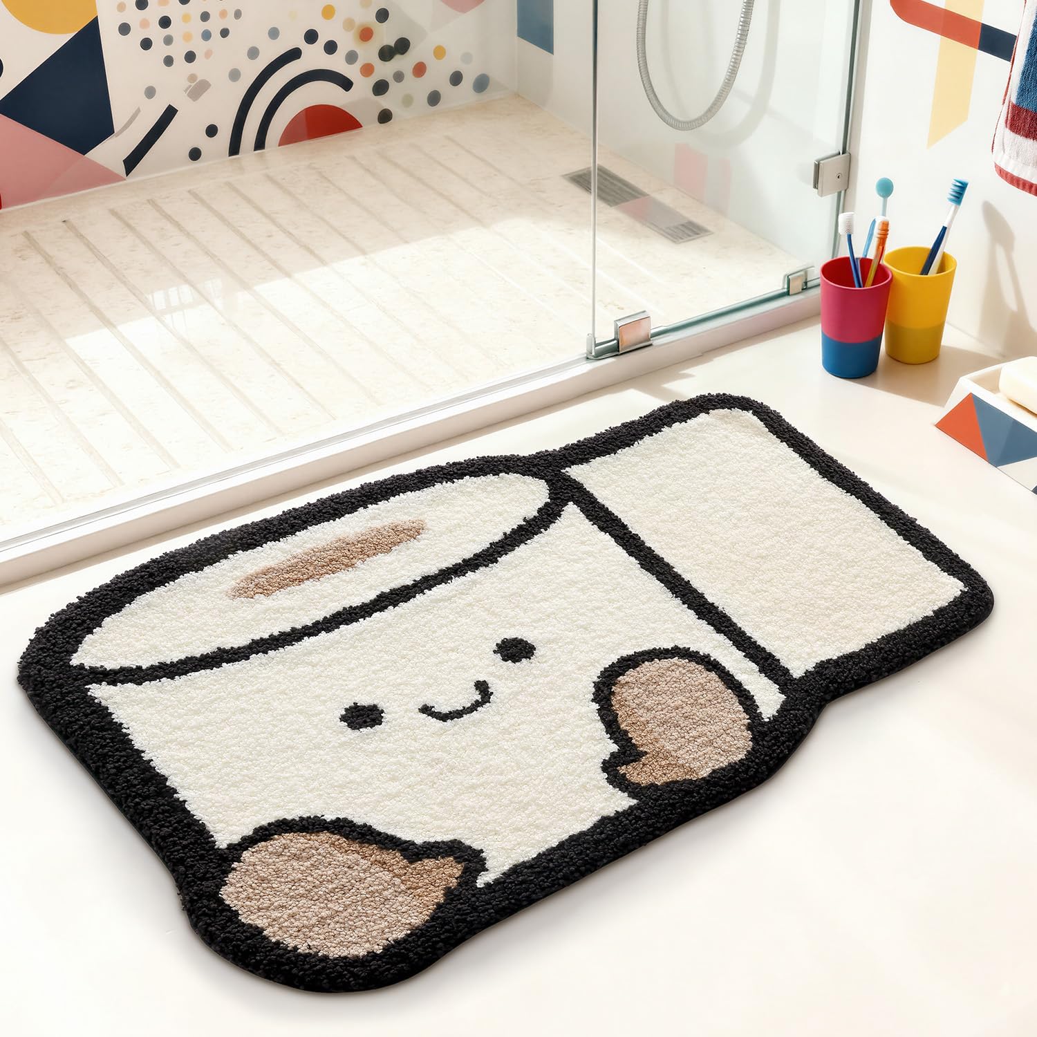 This Adorable Cashmere Rug For The Bathroom Is Super Soft, Non-slip, And Features A . Absorbent And Washable, Making It A Great Bathroom Accessory