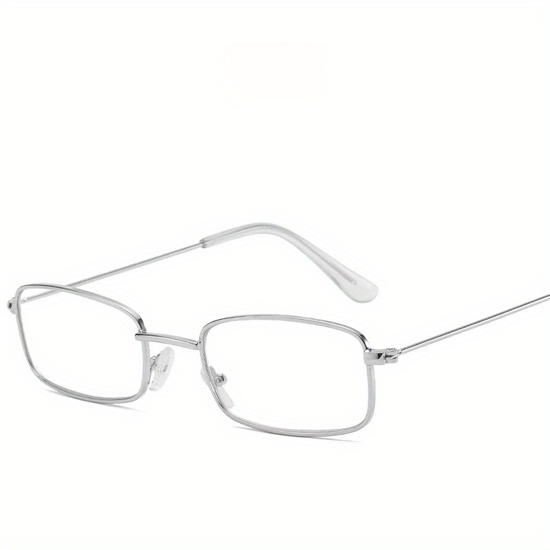 Y2k Square Frame Glasses Women Metal Eyeglasses Clear Spectacle Decorative Eyewear