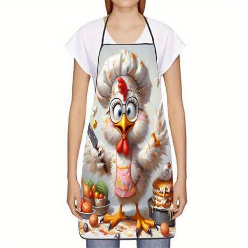 1pc hand tool printed polyester apron home kitchen baking work apron outdoor bbq painting gardening hairdressing party cooking 20 5 x 28 5 inches 52cm x 73cm