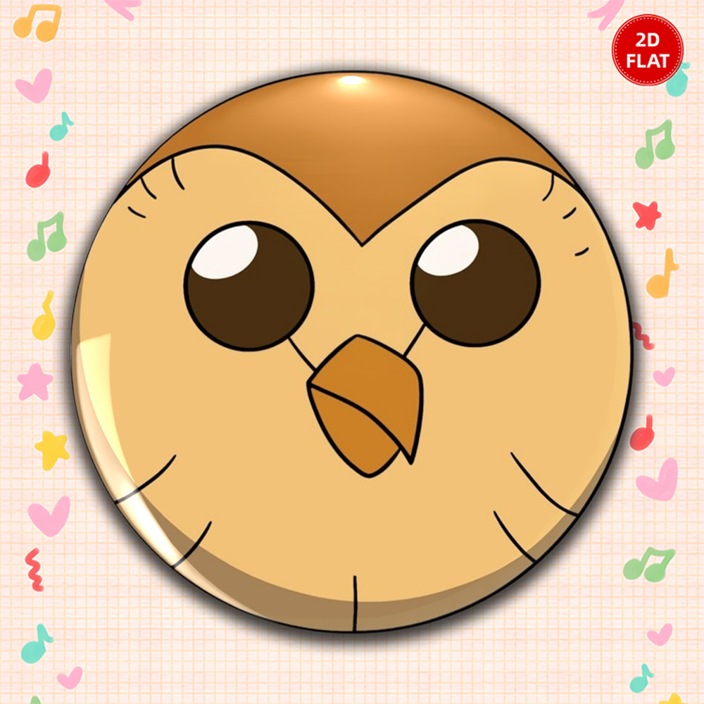 TEMU 2d Flat, 2d Flat - 1pc Fashionable And Gorgeous Round Badge/pin, Men's Casual Anime Cartoon Brooch, Unisex Pin Accessory, Suitable As A Fun Gift