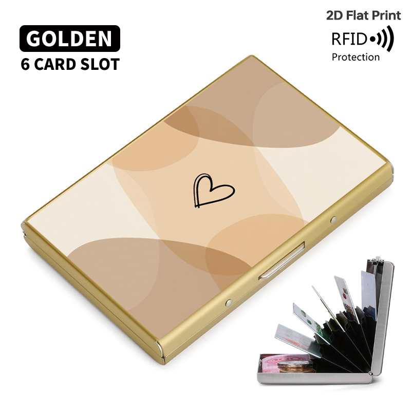 TEMU Porte-cartes en métal avec RFID pour homme et femme, portefeuille métallique fin avec étui à cartes de crédit escamotable à bouton-poussoir