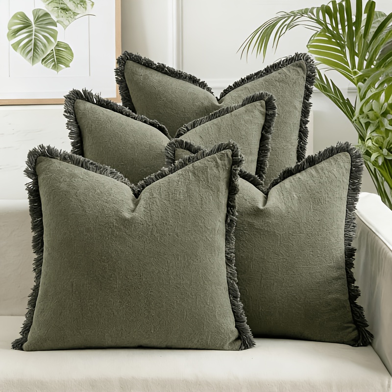 TEMU 4pcs Set Of New Bohemian Style Fashion Pillow Covers, Throw Pillow Cases, Clean Soft And Comfortable, Zipper Closure, Machine Washable, Suitable