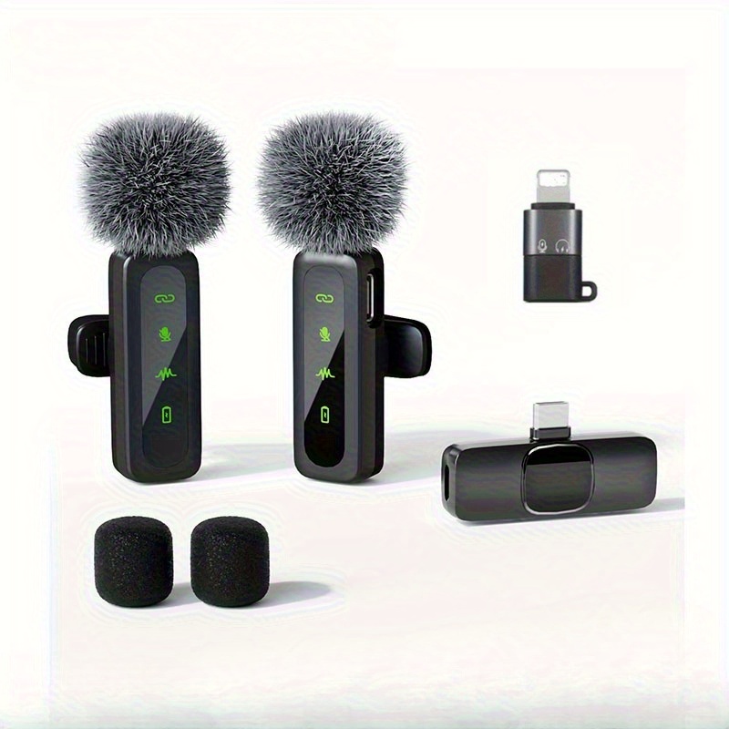 item picture this new wireless lavalier mic is designed for recording purposes compatible with iphone ipad macbook type c   devices and type c laptops its ideal for live streaming and short video capture supporting   1 and   2 connections