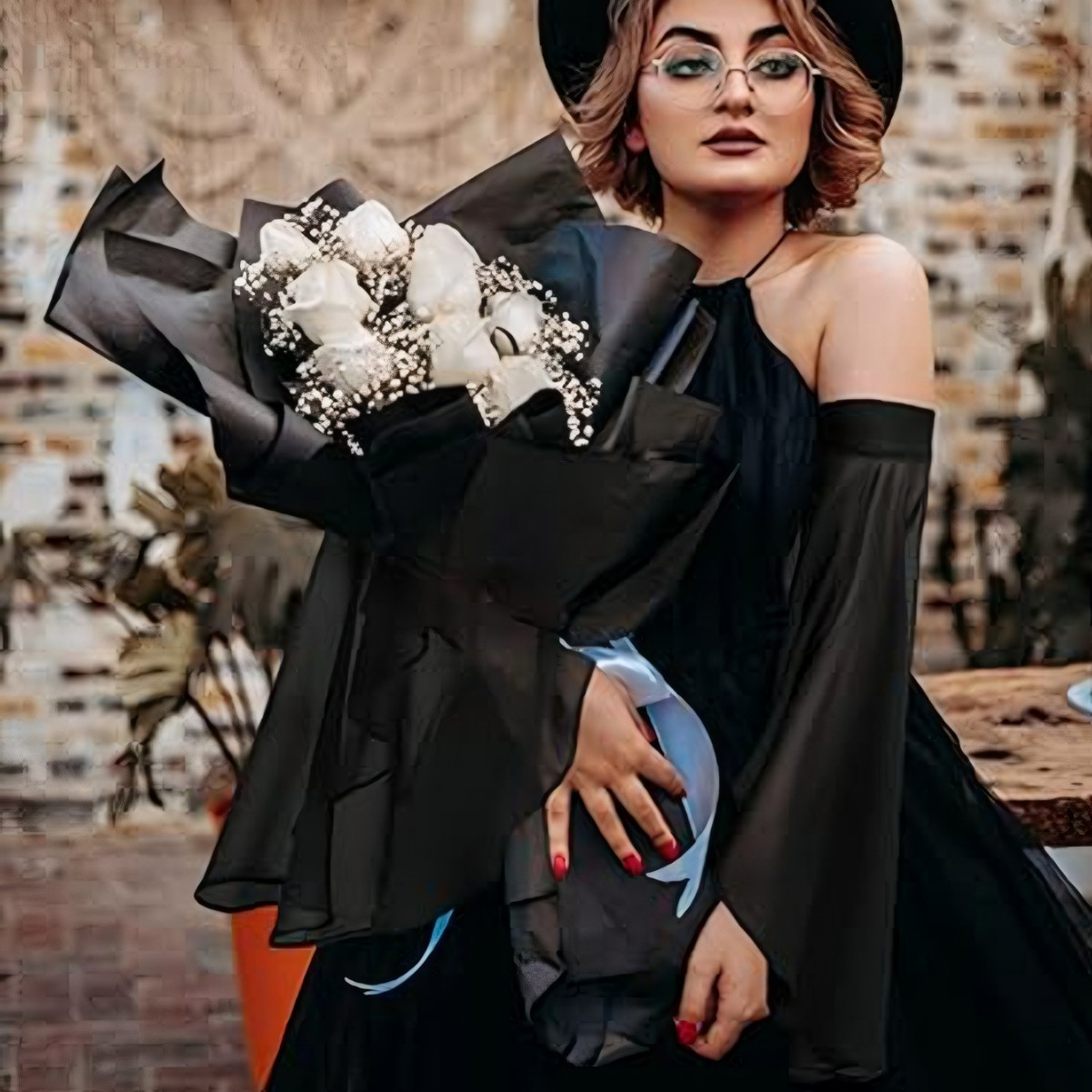 TEMU 1 Pair Chiffon Sheer Arm Sleeves, Gothic Style Flowing Sheer Sleeves, Detachable Bell Sleeve Cuffs, Women's Elegant Additions, Suitable For