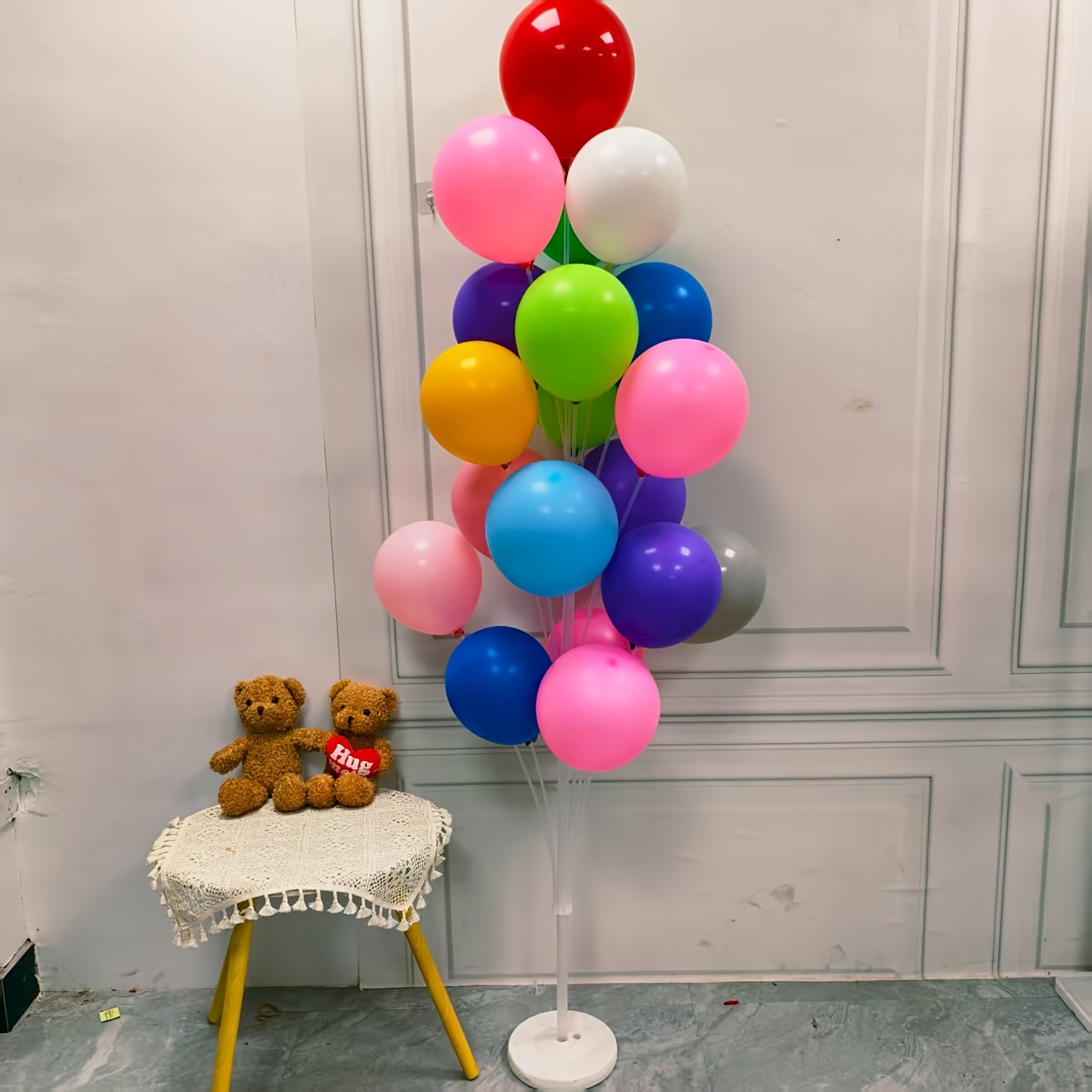 TEMU Balloon Stand Suitable For Weddings, Birthdays, - Height Adjustable, Sturdy For Tabletop Floating And Room Decoration, Ideal For Anniversaries,