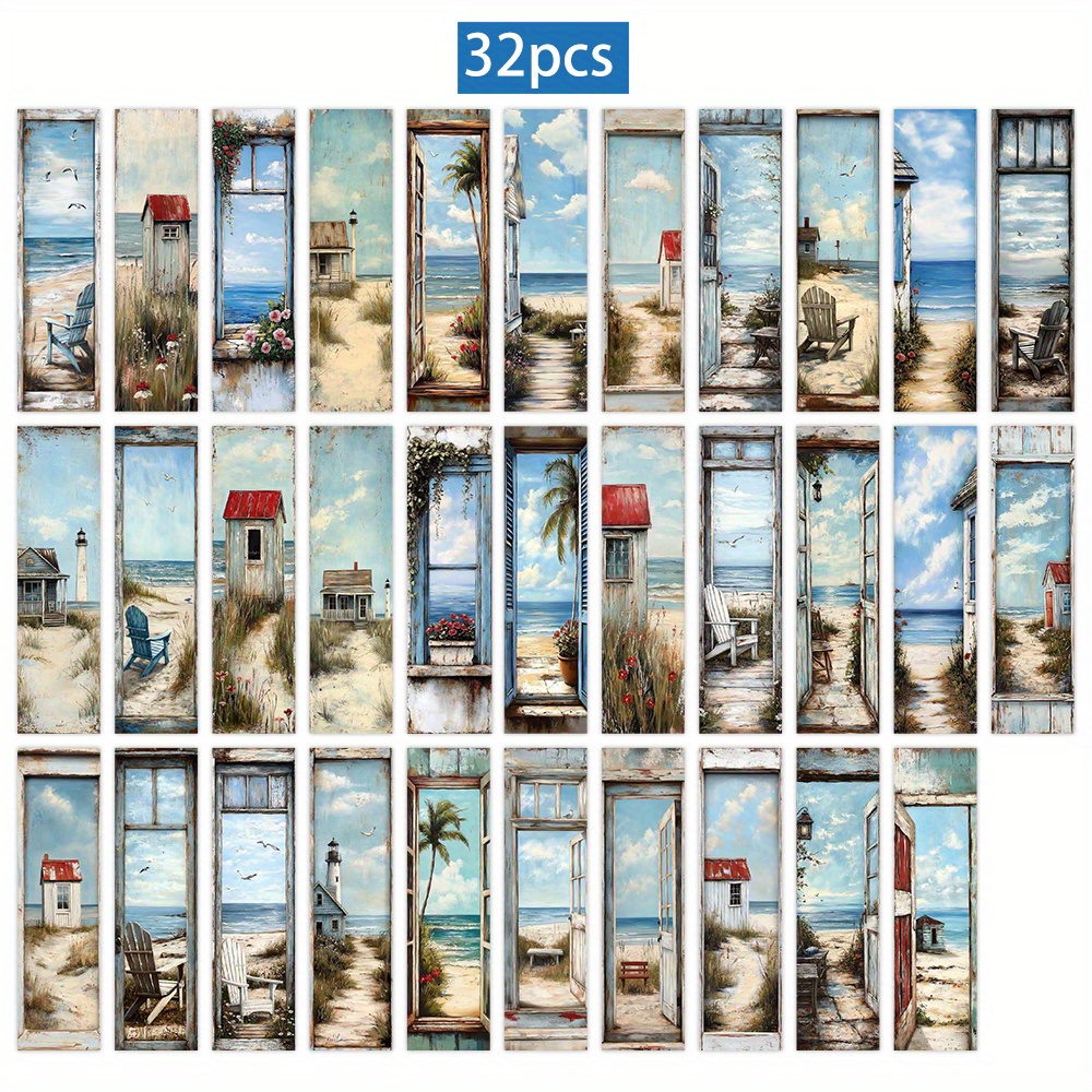 E-shop 32 Stk., Strandhaus-Lesezeichen, Vintage-Nautische Lesezeichen - Leseliste-Lesezeichen, Leserekordierung, Buchliebhaber Geschenk-Lesezeichen,