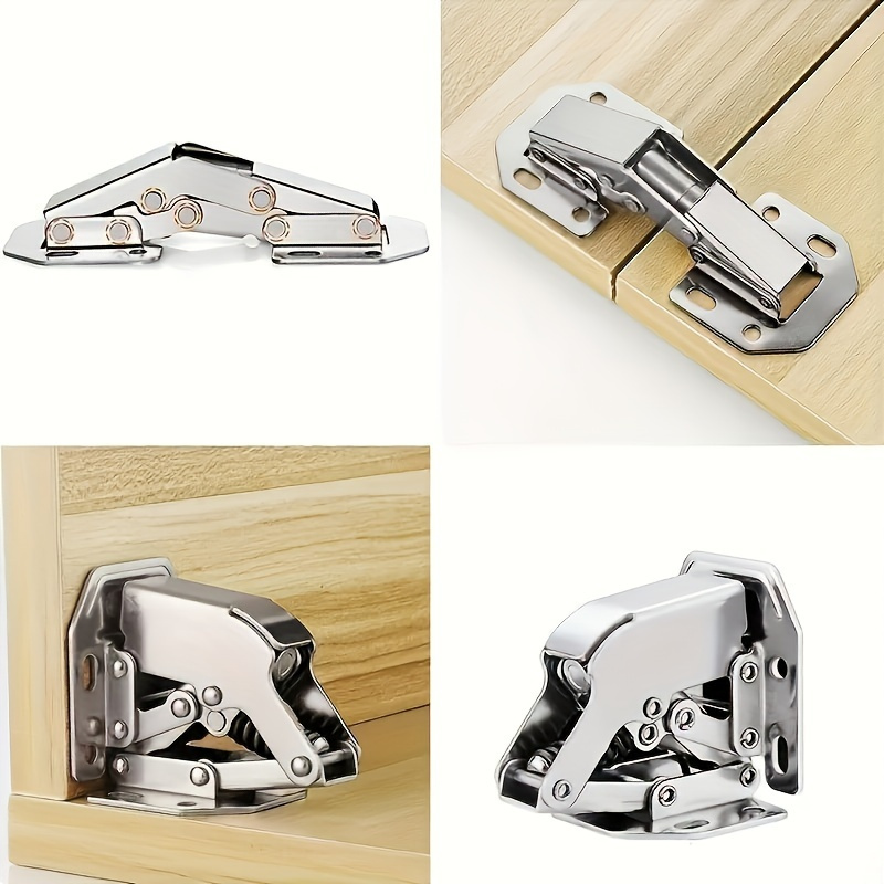 

18pcs/set 2pcs Metal Soft Hinges And 16pcs Screws Combination Set, Suitable For Cabinet Doors, Entrance Cabinets, Shoe Cabinets And Kitchen, Etc., At The Installation Of , Home Storage And Tools