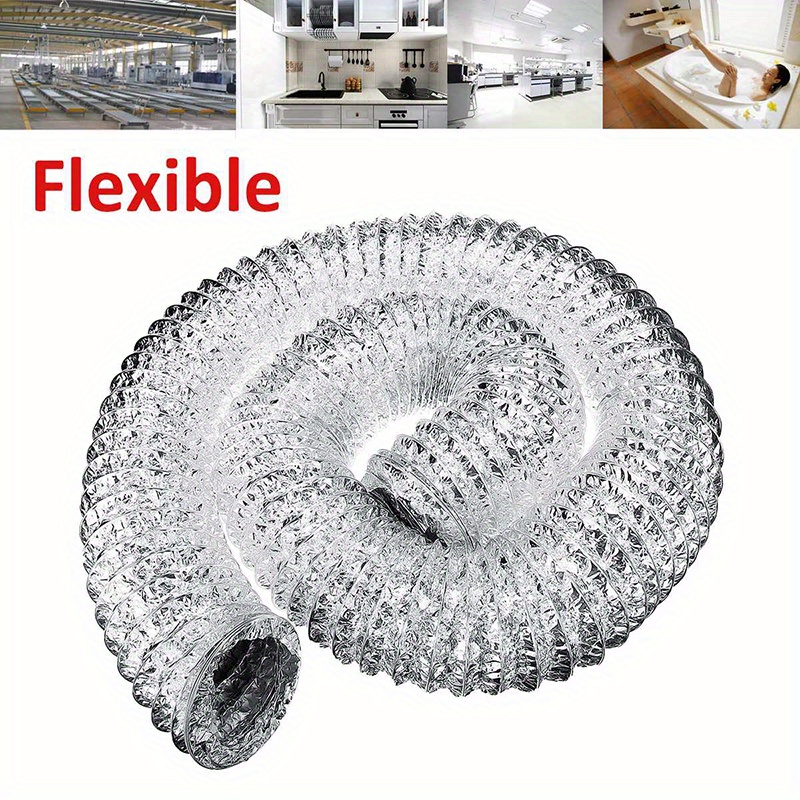 E-shop 4-Zoll Aluminium Ventilatorrohr Luftbelüftungsschlauch Flexibler Abluftschlauch 1,5M