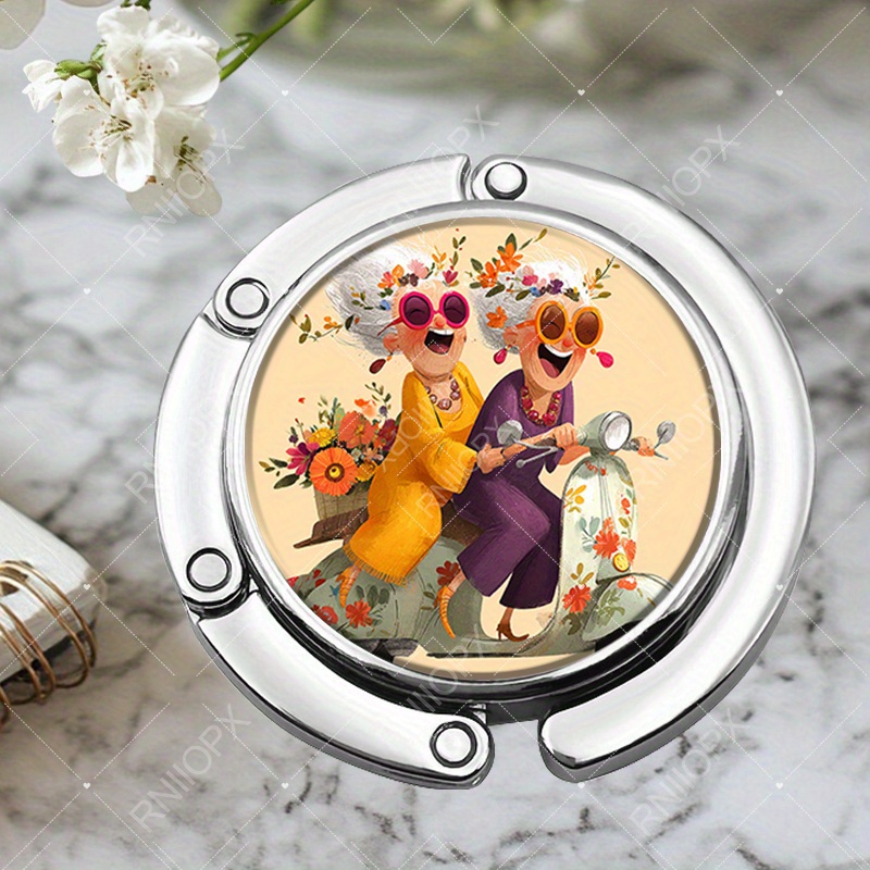 TEMU 1 gancio in metallo, elegante e portatile, progettato per borse, borsette e tavoli, come regalo di compleanno e decorazione per la casa