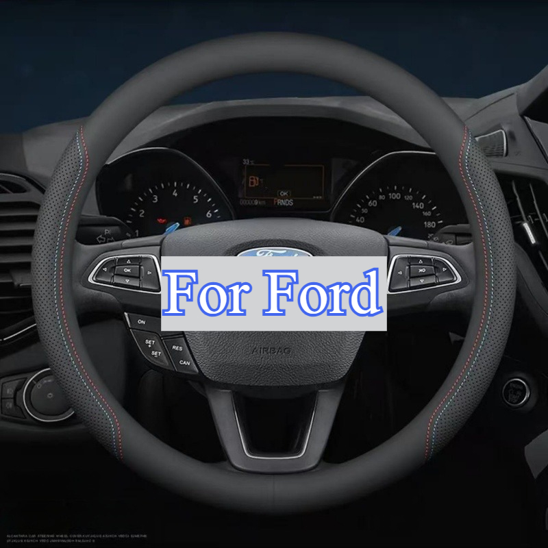TEMU Suitable For Ford Ultra-thin Steering Wheel Cover, Compatible With For Ford Round And D-shaped And -shaped Rims, Laser Breathable Design, ,