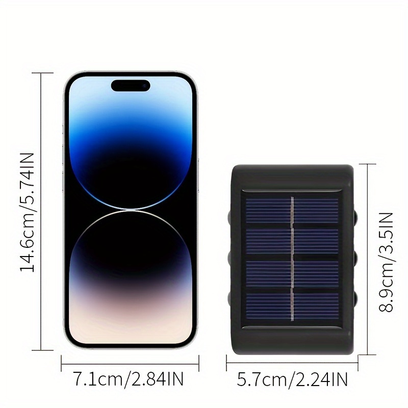 Luz Solar LED de Pared para Exteriores, 6 Cabezales con Selección de Color Cálido/Frío, Ideal para Jardines, Calles, Paisajes, Bodas, IP44, Decoración para Camping, Alimentación Solar, ≤36V, Batería de Níquel, Excluye Componentes Electrónicos o Placa Principal