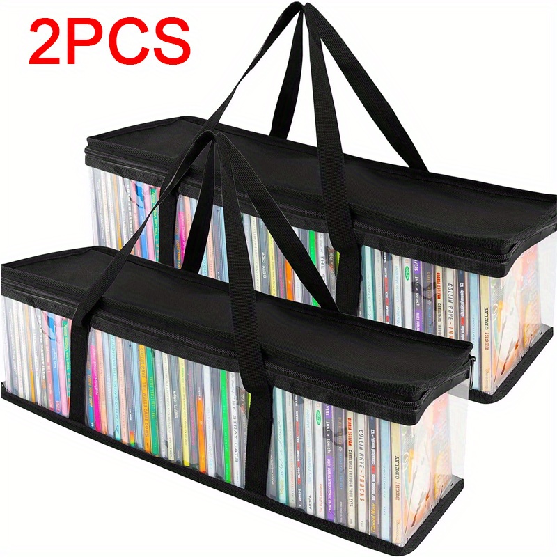 TEMU Extra Large Transparent Storage Bag For Dvds And Cds With Closure