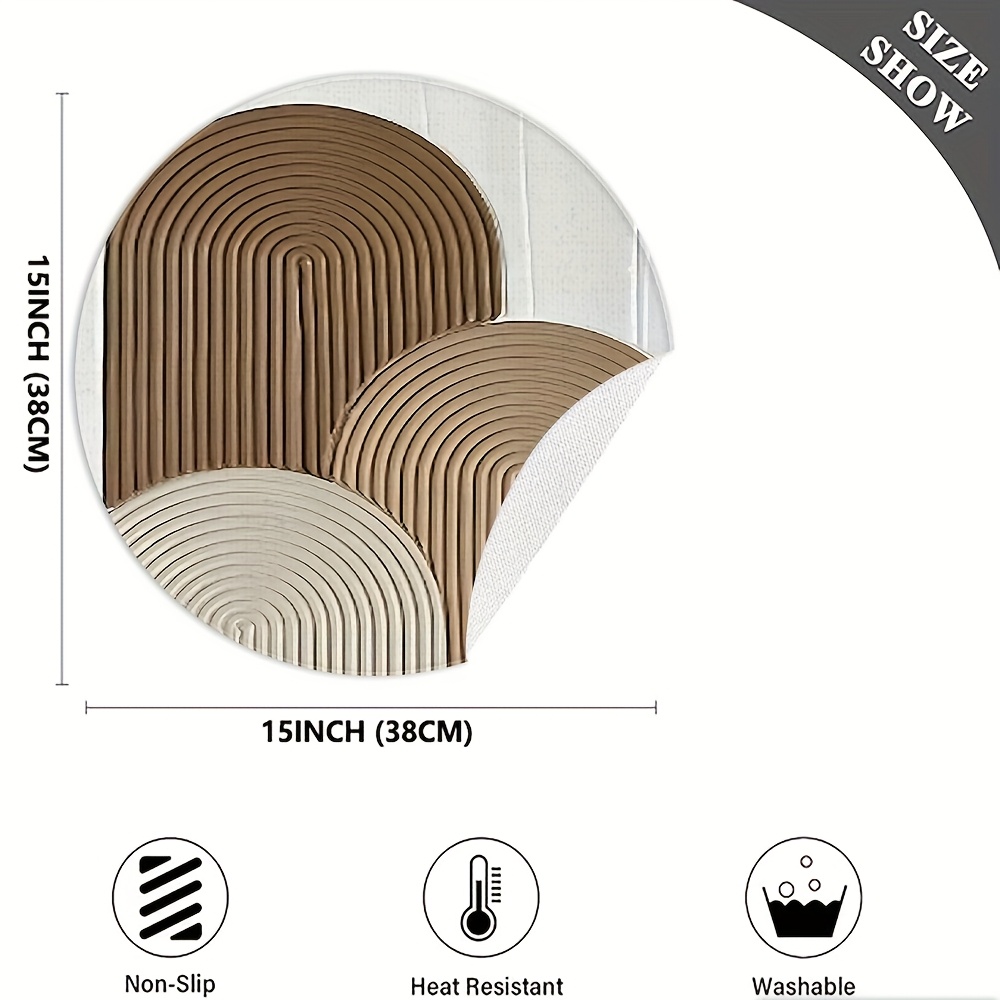TEMU Assiettes de table plates 2D, 6 pièces, rondes, pour les familles, les bureaux, les réunions et les festivals - Élégant arc sur table blanche,