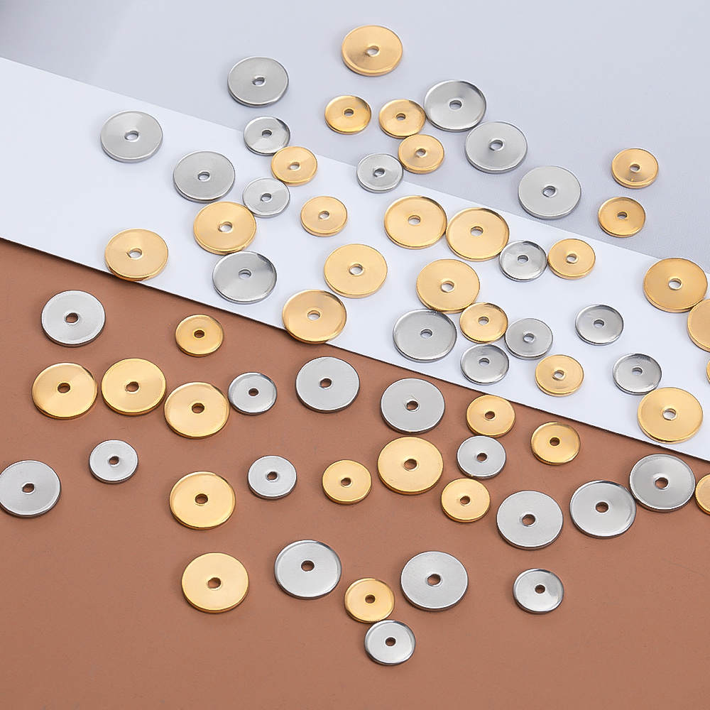 40pcs Stainless Steel Round Spacer Beads for Jewelry Making