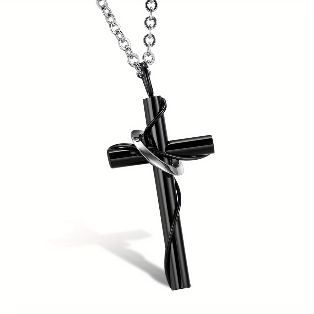 Jewelrywe Stainless Steel Couple Necklace With Interlocking Pendant - Matching Symbol, Elegant Matching Bands For &, Valentine's Day/christmas Gift, Wearable Faith-based