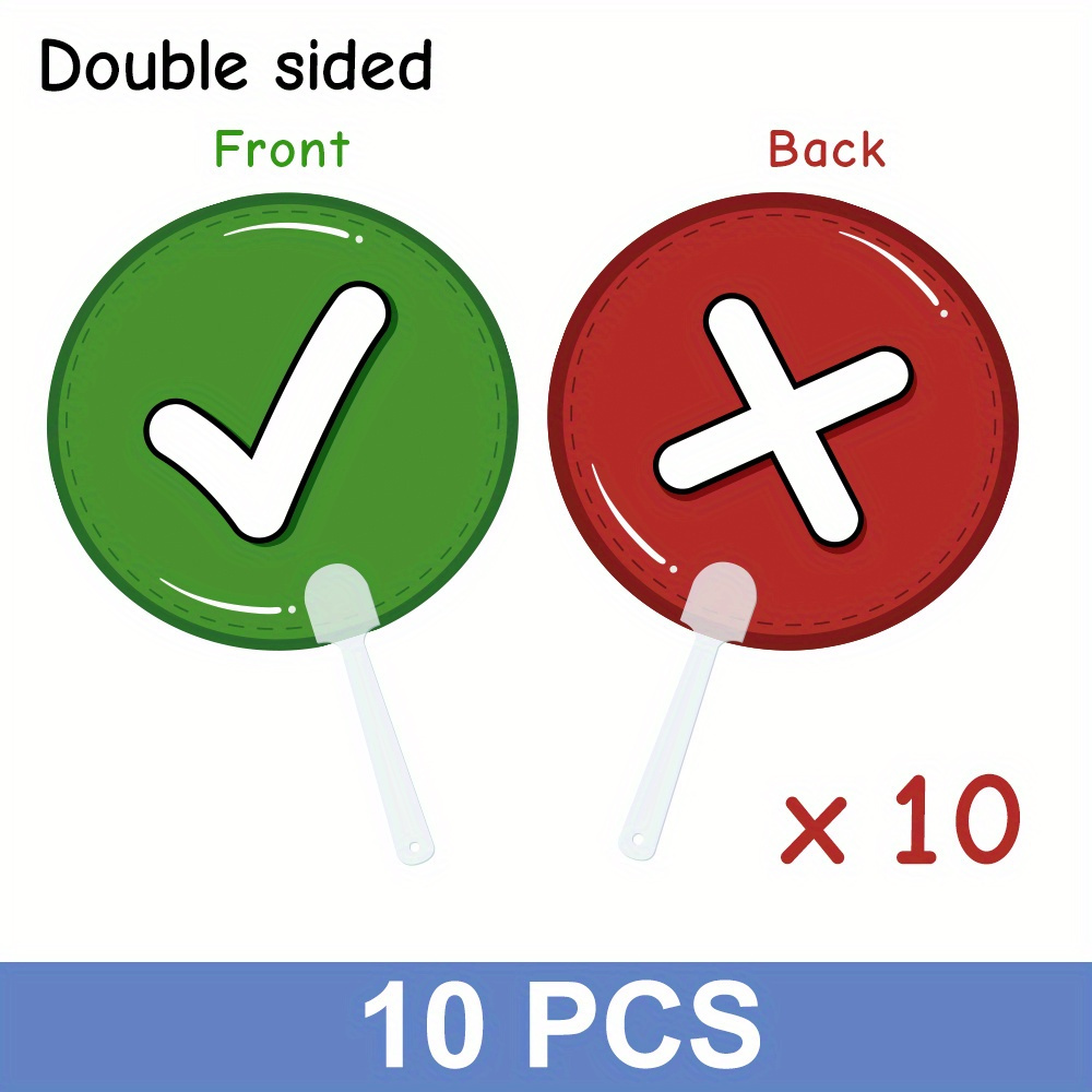 Image of 10pcs Double-sided Correct Or / Classroom Paddles Handy Teacher Classroom Event Supplies Foams True False Paddles For School Student Interaction Signs Paddle Sign