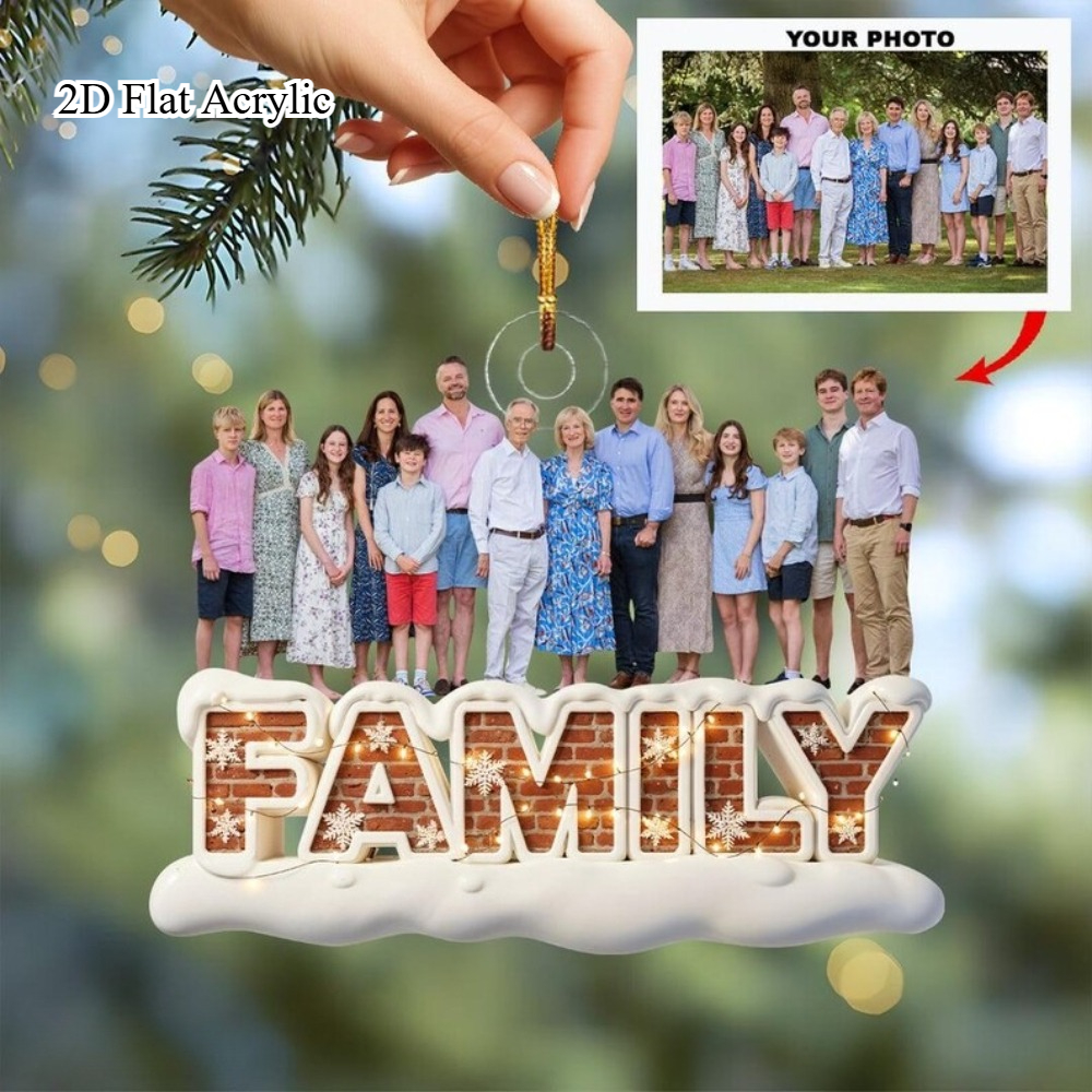 TEMU 2d Flat, 2d Plane - Custom 2d Acrylic Ornaments, Including Family Photos, Christmas Holiday Decorations, Personalized Keepsakes With Family