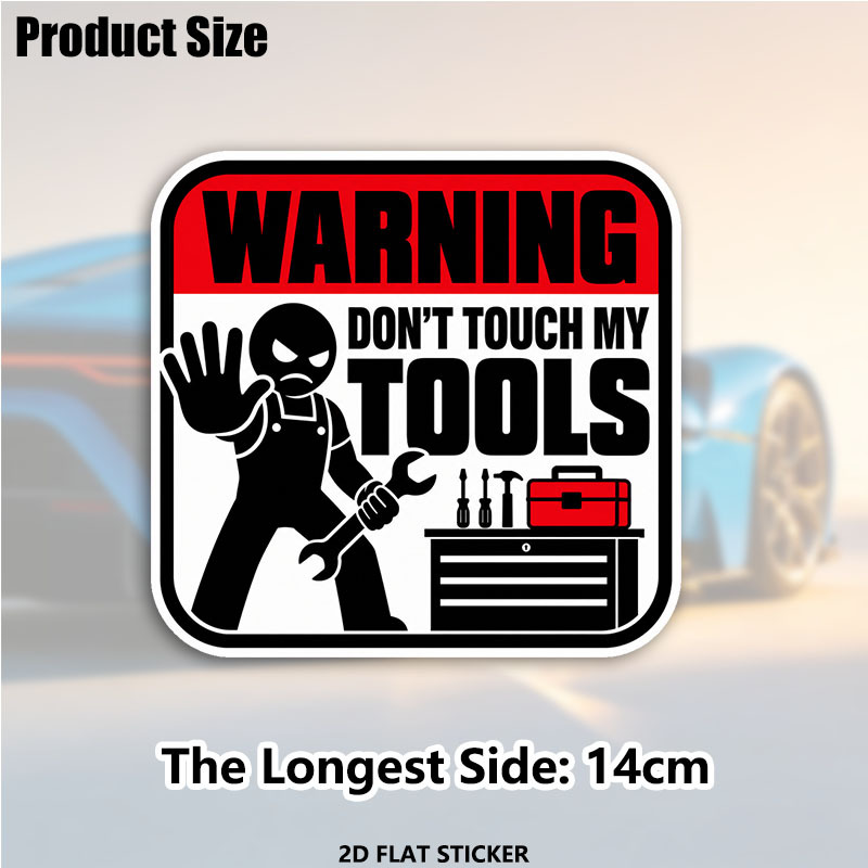 TEMU 1pc 5.5-inch " " Warning Vinyl Sticker, Scratch-resistant Pvc Decal, Suitable For Water Bottles, Car Windows, Travel Mugs, Helmets, Mechanic