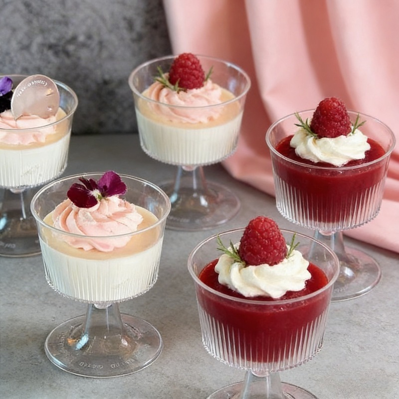 23pcs Tall Round Dessert Bowls - Elegant Plastic Cake Mousse Cream Cups, Suitable For Birthdays, Weddings, Parties, Dessert Table Centerpieces - Ideal For Layered Desserts