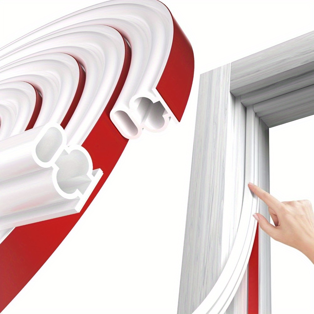 Image of 1pc Weather Stripping, Black D-shaped Rubber Sealing Strip For Doors/windows, Self-adhesive Door Acoustic Weather Stripping For Door Frames Window Insulation Block 2/6 Meters, 3 Colors From