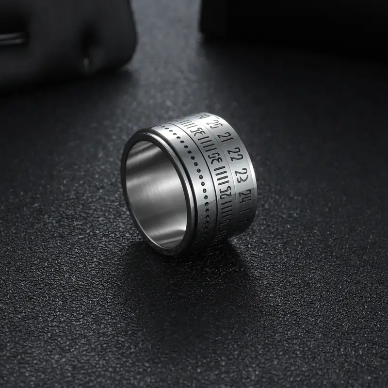 2025 new style rotatable arabic stainless steel ring for trendy men Product details 1