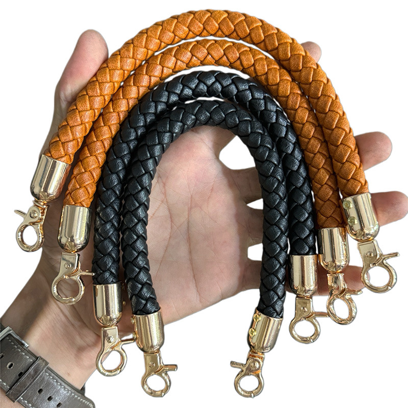 TEMU 4pcs Avavhhoho Retro Braided Pu Leather Handbag Strap Replacement Suitable For Bag Making, Braided Handle Straps For Diy Bag Accessories,